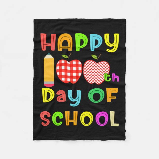 100th Day Of School Teacher Or Student Kids Fun Gi Fleece Blanket (Front)