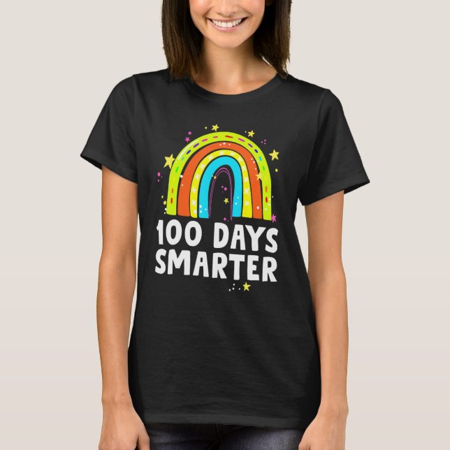 100th Day Of School Teacher Student 100 Days Smart T-Shirt (Front)
