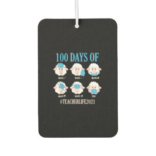 100th Day Of School Teacher Teacherlife 2021 Sheep Car Air Freshener
