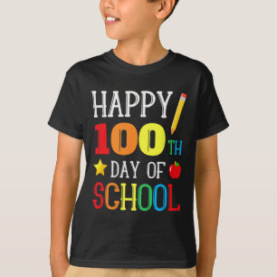 100th Day Of School Teacher Youth Kids Happy 100 D T-Shirt