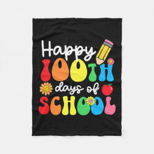 100th Day Of School Teachers Kids Child Happy 100  Fleece Blanket