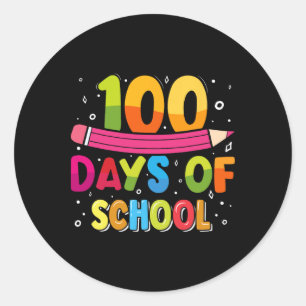 100th Day Of School Teachers Kids Happy 100 Days O Classic Round Sticker
