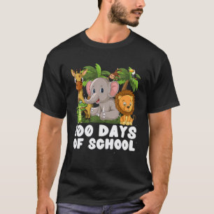100th Day of School Teachers Kids Zoo Safari Anima T-Shirt