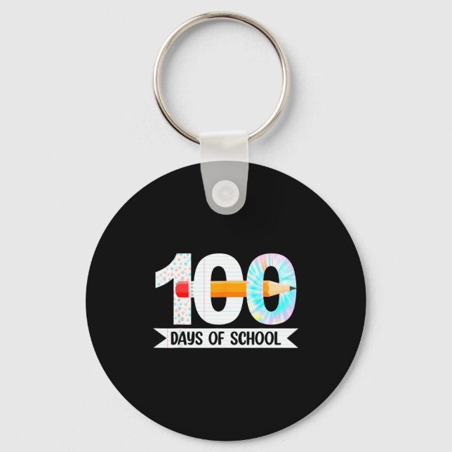 100th Day Of School Teachers Students 100 Days Of  Key Ring (Front)