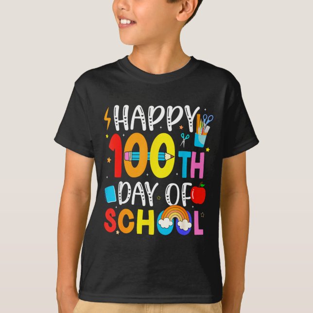 100th Day Of School Teachers Students 100 Days Of  T-Shirt (Front)