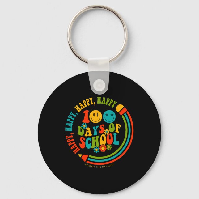 100th Day Of School Teachers Sturdents Back To Sch Key Ring (Front)