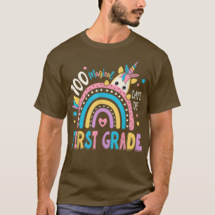 100th Day of School Unicorn 100 Magical Days First T-Shirt