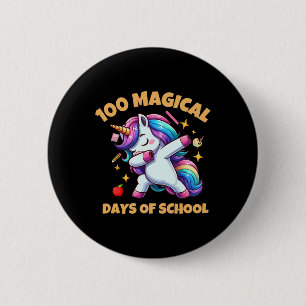 100th Day Of School Unicorn 100 Magical Days Teach 6 Cm Round Badge