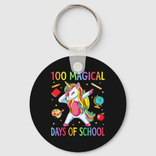 100th Day Of School Unicorn 100 Magical Days Teach Key Ring
