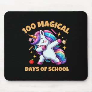 100th Day Of School Unicorn 100 Magical Days Teach Mouse Pad