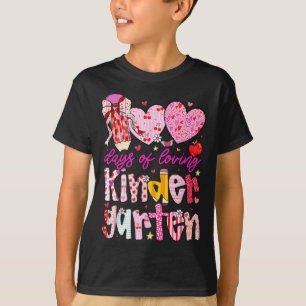 100th Day Of School Valentine 100 Days Of Kinderga T-Shirt