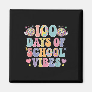 100th Day Of School Vibes Cute Smile Face 100 Days Magnet