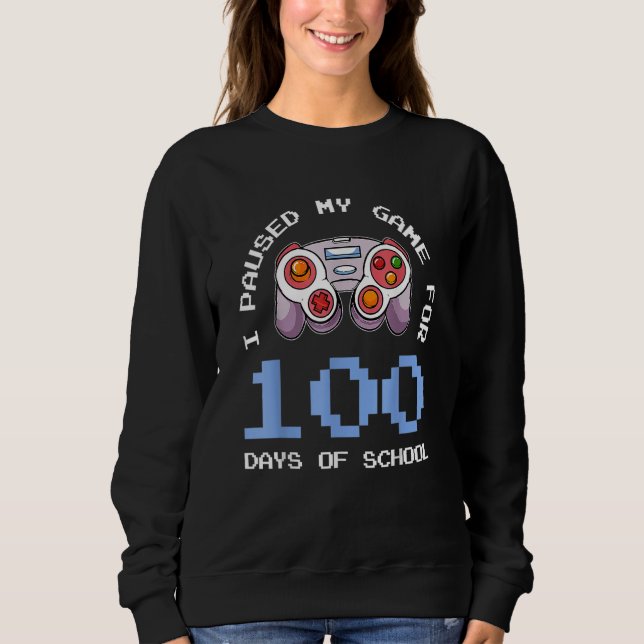 100th Day Of School Video Controller Gamer Sweatshirt (Front)