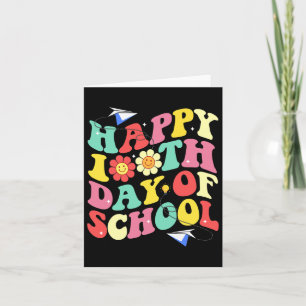 100th Day Of School Vintage Groovy Student Kid Tea Card