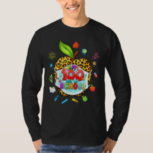 100th Day Of School Virtual Apple Leopard Mask Tea T-Shirt