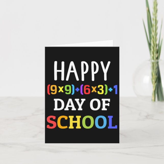 100th Day Of School With Math Formula For 100 Days Card (Front)
