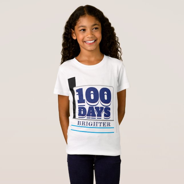  100th Day School Purple Black Blue T-Shirt (Front Full)