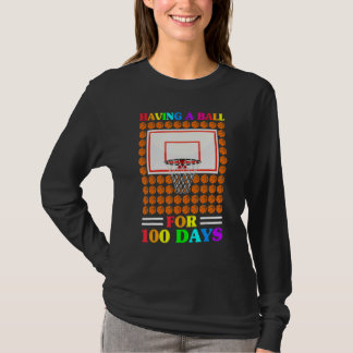 100th Day Student Boys Girls Basketball 100 Days O T-Shirt
