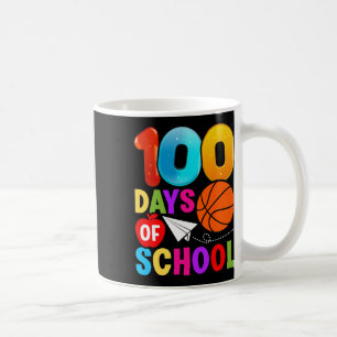 100th Day Student Boys Girls Bysketbyll 100 Days O Coffee Mug