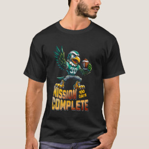 100th Day to Read Mission 100Days School PE Footba T-Shirt