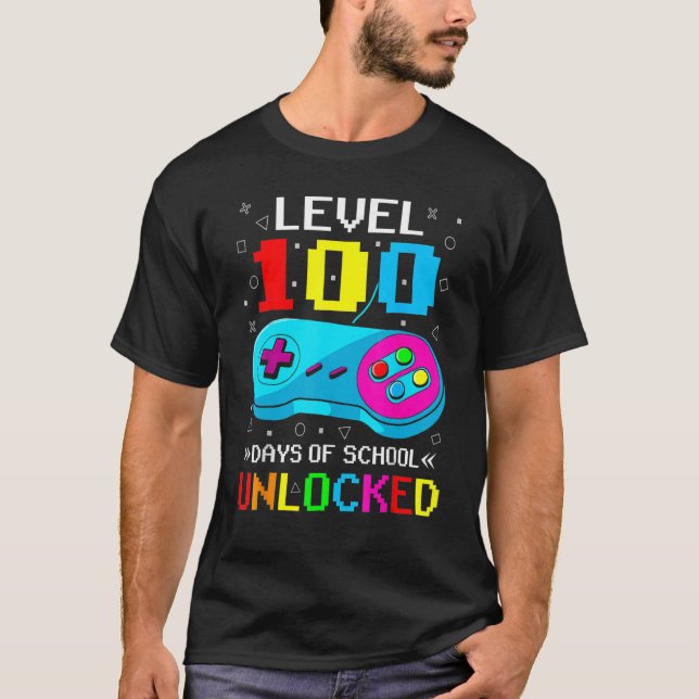 100th Day Video Gamer Level 100 Days Of School Unl T-Shirt (Front)