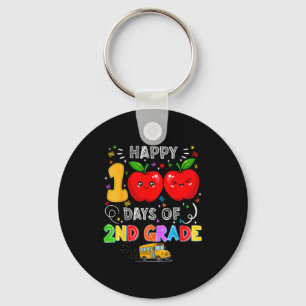 100th Days Of 2nd Grade 100 Days Toddler Girl  Key Ring