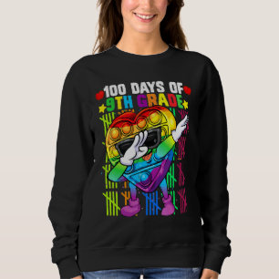 100th Days Of 9th Grade Dabbing Colourful Fidget T Sweatshirt