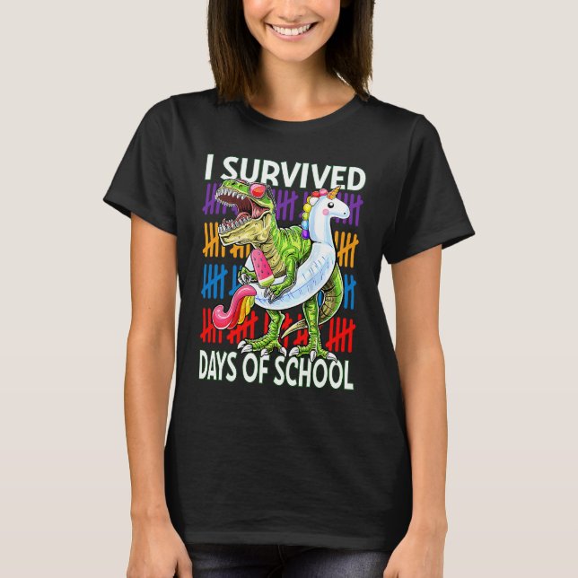 100th Days Of School  Dinosaur Rex 100 Days Smarte T-Shirt (Front)
