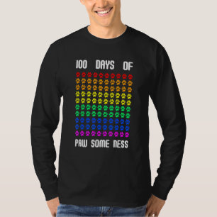 100th Days Of School Paw Some Ness Cute Dog Paw Lo T-Shirt