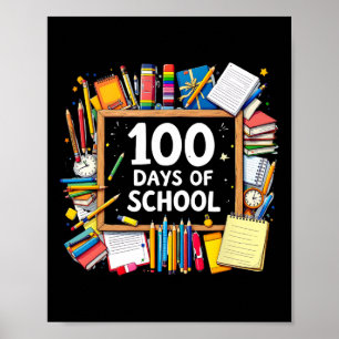 100th Days Of School Teacher Kids Happy 100 Day Sm Poster