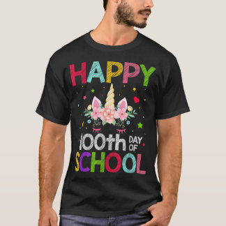 100th Days Of School Unicorn Girls Kids 100 Days N T-Shirt
