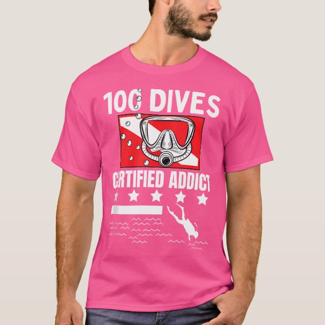 100Th Dive Scuba Diving Diver T-Shirt (Front)