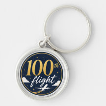 100th flight gold aeroplane travel souvenir