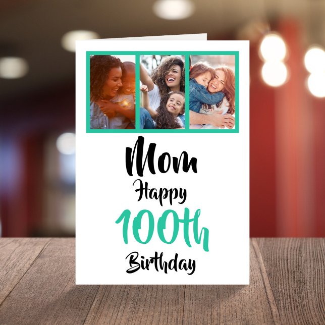 100th happy birthday Mum photo collage Card (Creator Uploaded)