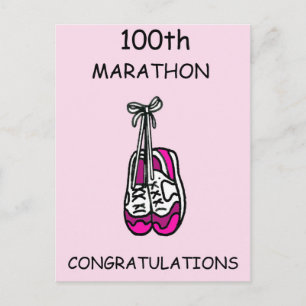 100th Marathon Congratulations for Her Postcard