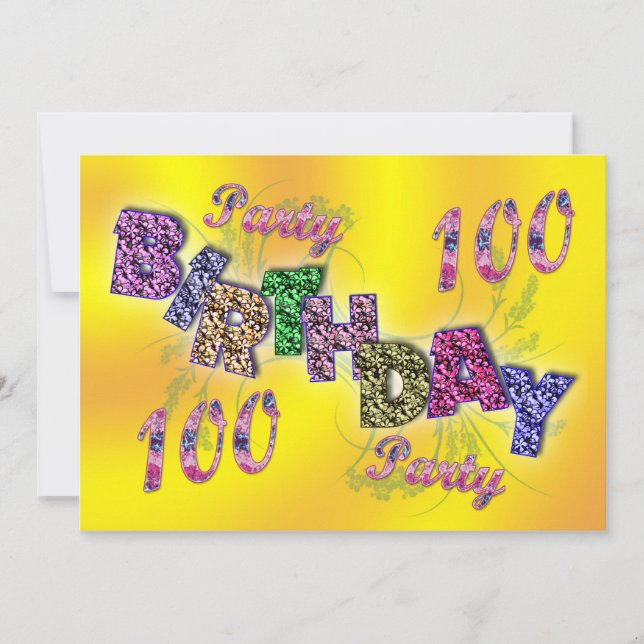 100th party invitation (Front)