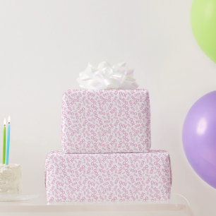 100th Pink/White Random Number Pattern Small Wrapping Paper