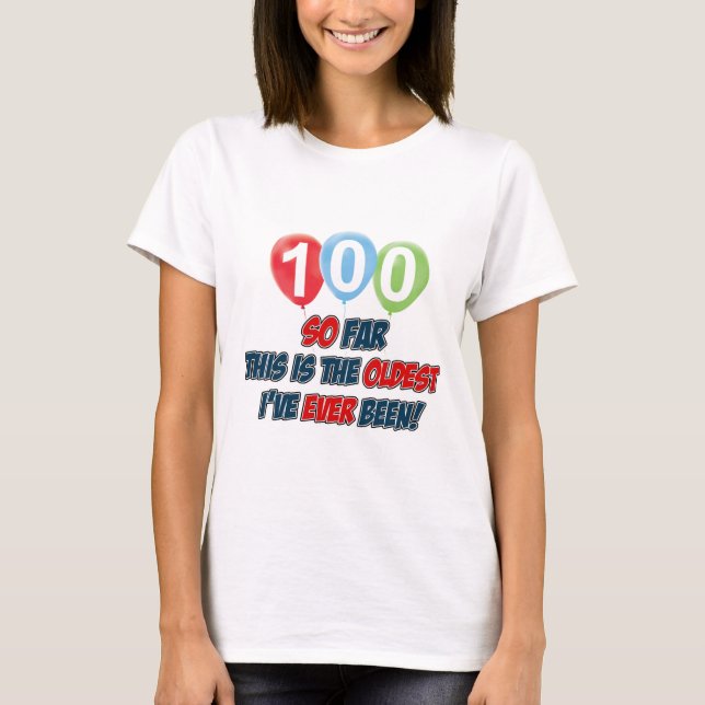 100th year old birthday design T-Shirt (Front)