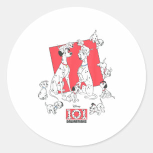 101 dalmatians pongo perdita puppies family  classic round sticker