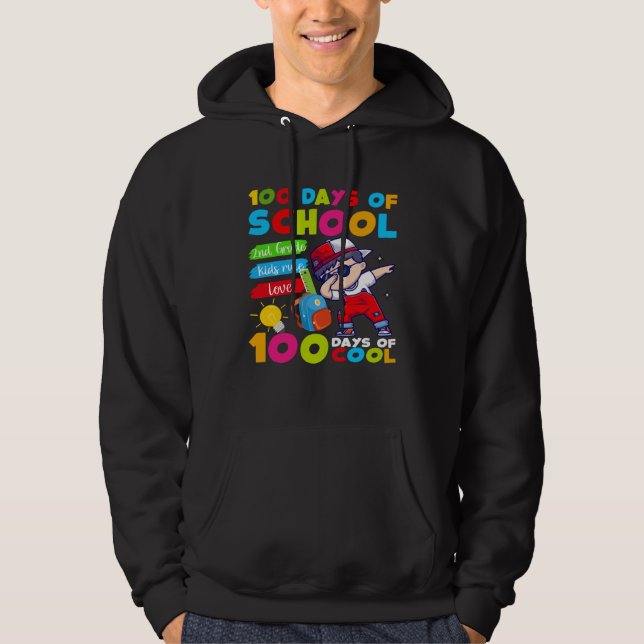 101 Days Of School 2nd Grade Kids Rule Love 100 Da Hoodie (Front)