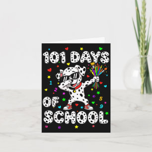 101 days of school dabbing dog funny kids student card
