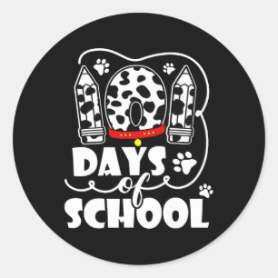 101 Days Of School Dalmatian Dog 100 Days Smarter Classic Round Sticker