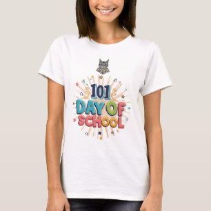 101 Days Of School Dalmatic cat T-Shirt