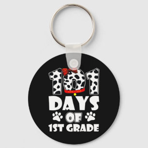 101 Days School 1st Grade Dog 100 Days Smarter Stu Key Ring