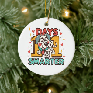101 Days Smarter Dalmatian Dog Ceramic Tree Decoration