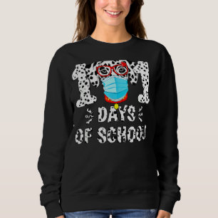 101 Days Smarter Dalmatian Dog Face Mask 100th Day Sweatshirt