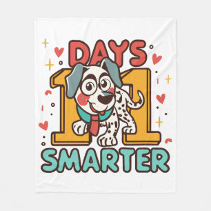 101 Days Smarter Dalmatian Dog Fleece Blanket