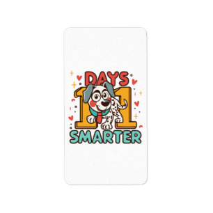 101 Days Smarter Dalmatian Dog Label