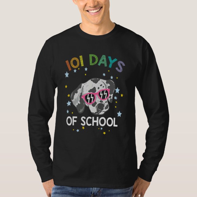 101 School Days Shirt Funny Dog 100th Day School_1 (Front)
