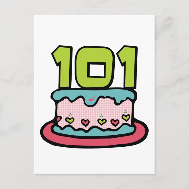 101 Year Old Birthday Cake Postcard (Front)